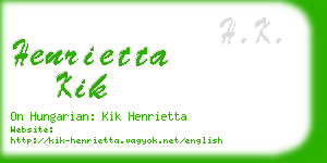 henrietta kik business card